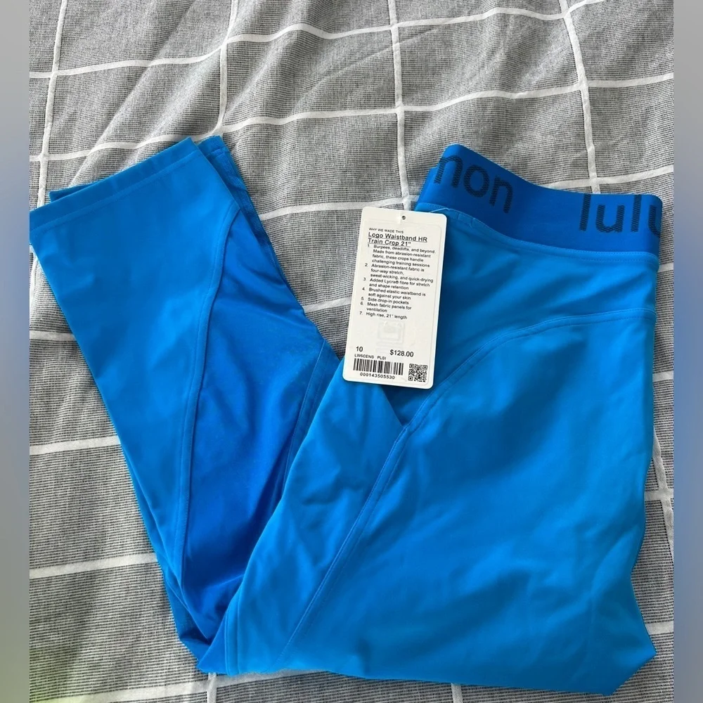 NWT Lululemon Athletica Logo Waistband High Rise Train Crop Leggings 21